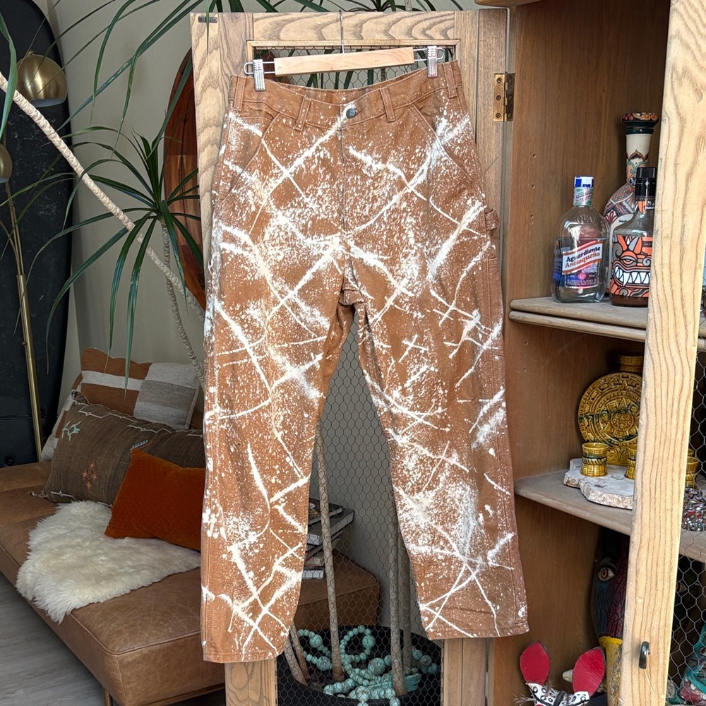 Carhartt Brown Pants with White Splatter